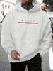 Men's Autumn And Winter Casual Fashionable Loose Hooded Sweatshirt With Parisian Letter Pattern Printed Warm Long Sleeved Pullover_viptrois.com