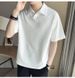 Men's Clothing Short Sleeved T Shirt Men's Polo Shirt High End Summer Trend Retro Loose Style With Collar And Short Sleeves_viptrois.com
