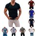 2023 Men's Outdoor Solid Color V-Neck T-Shirt Casual Quick-Dry Breathable Sweat-Wicking Short Sleeve Multi-Color Top_viptrois.com
