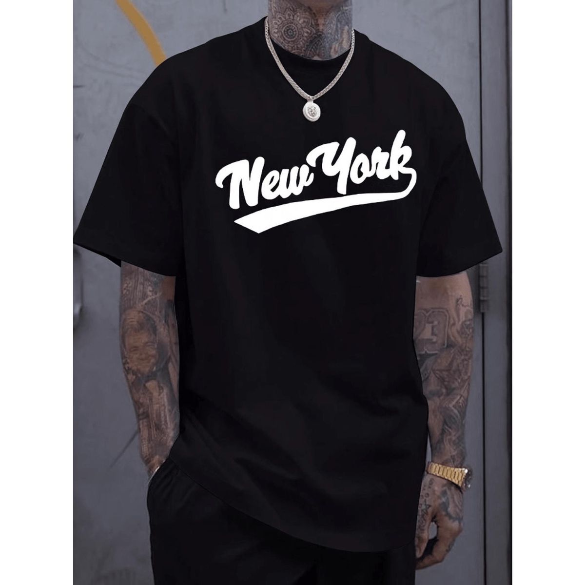 hombre Nuevo Estilo Verano Camisetas De Manga Corta Con Estampado Inglés Simple Adecuadas Para Uso Diario Informal_viptrois.com