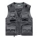Men's Quick-Dry Mesh Vest With Multiple Pockets, Outdoor Fishing Photography Sleeveless Jacket, Plus Size (Up To 6XL)_viptrois.com