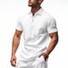 K Men's New Solid Color Loose And Simple Lapel Outdoor Casual Polo Shirt_viptrois.com