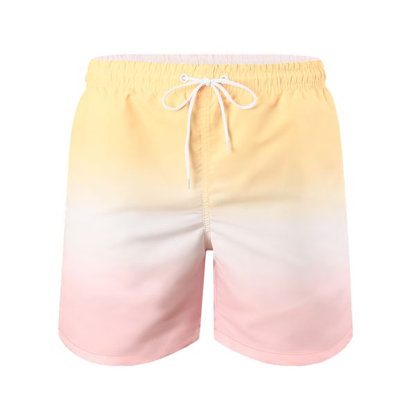 Men's Gradient Shorts Four-Point Boxer Swimming Trunks Men's Loose Waterproof Beach Pants Large Size Swimming Trunks_viptrois.com