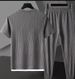Men's Summer High-End Ice Silk Sports Suit Short-Sleeved Pleated Trousers Two-Piece Casual Leisure Suit For Holiday_viptrois.com