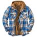 Europe And The United States Hot-selling Men's Clothing, Europe And The United States Classic Plaid Printing Cotton-padded Coat, Large Size Hooded Shi_viptrois.com