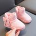 Girls' snow boots fleece-lined thick waterproof non-slip baby cotton shoes autumn and winter New baby warm shoes children's shoes_viptrois.com