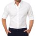 Men's Clothing Men's Zipper Shirt Hidden Zipper Button Oxford Stretch Cotton Zipper Lining_viptrois.com