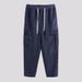 Men's Trousers Corduroy Trousers Men's Autumn Loose Straight Wide-leg Trousers Solid Color Multi-pocket Men's Casual Trousers_viptrois.com
