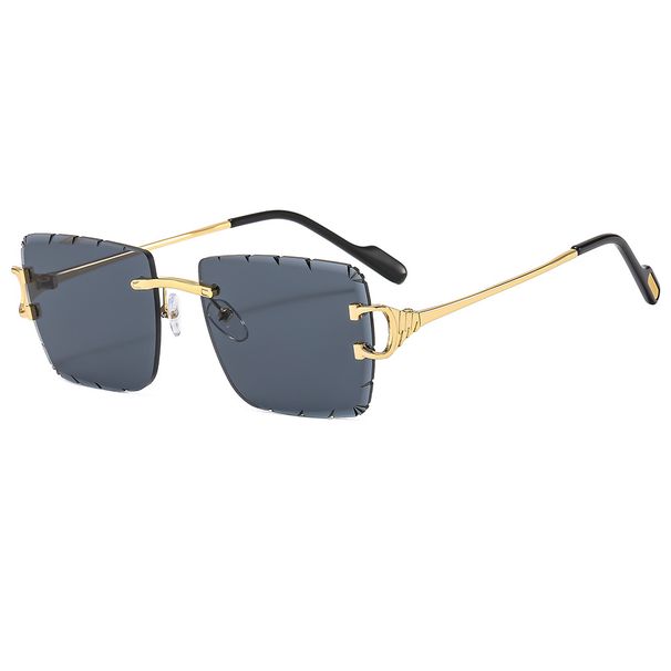 Sunglasses 1pc versatile marine piece square sunglasses, card home frameless trimming personality, women's fashion_viptrois.com