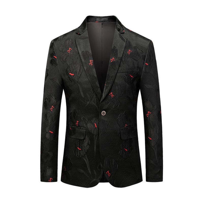 CT Men's Business Black Jacquard Casual Tuxedo Groomsmen Suit Jacket Men_viptrois.com