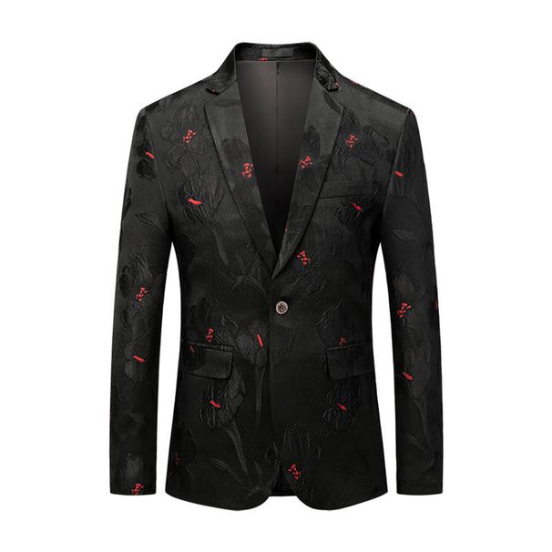 CT Men's Business Black Jacquard Casual Tuxedo Groomsmen Suit Jacket Men_viptrois.com