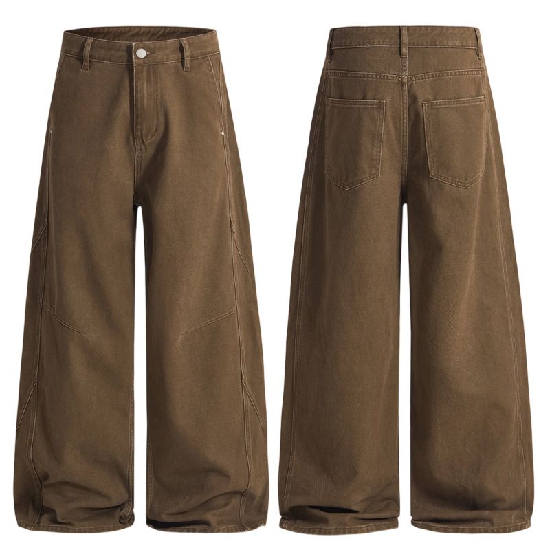 Men's Clothing & Archer0603 & American Retro Deconstructed Design Curved Blade Jeans Men's New Loose Casual Long Trousers Trendy_viptrois.com