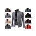 Men's Slim Fit Fleece-Lined Cardigan With Stand Collar - Warm Winter Sweater For Business Casual Style_viptrois.com