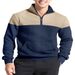2026 Fashion Knitwear Pullovers Sweatshirts Youth/Men Stand Collar Half Zipper Splicing Long Sleeve Casual Slim Sweater_viptrois.com