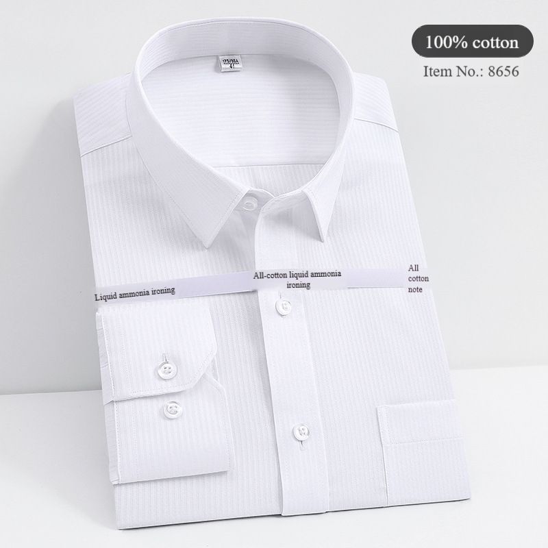 Premium Men's 100% Cotton Business Casual Shirt - Wrinkle-Free, Breathable & Comfortable Dress Shirt For Office & Formal Wear_viptrois.com
