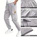 Men's Clothing Sports Casual Trousers Overalls Spring And Autumn Fashion Loose Multi Pocket Lace Up Closed Front Straight Trousers Cuffed Trousers_viptrois.com