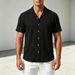 Men's Clothing Men's Summer Shirts Casual Button Down Collared Short Sleeved Style Shirts For Formal & Casual_viptrois.com