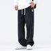 Men's Drawstring Elastic Waist Jeans Straight Leg Spring Summer American High Street Men's Casual Pants_viptrois.com