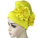 Women's Hijab hat exaggerated hat air layer side large flower hat Muslim hat Baotou hat_viptrois.com