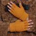 Winter Knitted Warm Half Finger Wool Solid Color Writing Riding Gloves Unisex_viptrois.com