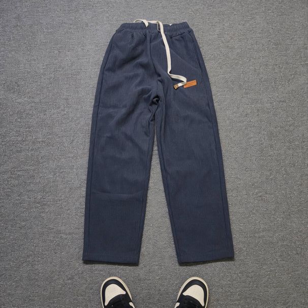 Men's Clothing Corduroy Pants Men Spring Autumn Winter Teenagers Loose Straight Wide Leg Pants Boys Sports Casual Trousers_viptrois.com