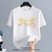 Breathable T-shirt (Eco Cotton) Off-White (3D "2026 Happy New Year Golden Horse" Print & Gold Accent) – Pioneer Style For Weekend Getaway_viptrois.com