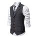 Men's Retro Herringbone Tweed Suit Vest Retro Lapel Horse Chain Armor Vest Detective Clothing_viptrois.com