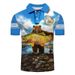 Polo Men's Shirt 3d Animal Print Summer Short Sleeve Street Fashion Cool Polo Shirt Men_viptrois.com