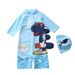 Children's Swimsuit Boy One Piece Dinosaur Hooded Swimsuit Long Sleeved Beach Sunscreen Baby Hot Spring Swimsuit_viptrois.com
