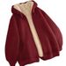 Men's Clothing Autumn/Winter Cardigan Sweatshirt Korean Style Fleece Lined Thick Warm Plus Size Wool Coat Solid Color Trendy_viptrois.com