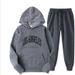 European And American Men's Fashion Spring And Autumn Hooded Solid Color Hoodie Set Men's Pullover Hoodie Set Men's Hooded Sweatshirt_viptrois.com