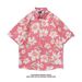 Men's Tie Dye Shirt Short Sleeved Thin Summer Style Sophisticated Cool Three Quarter Sleeve Loose Fitting Retro Jacket_viptrois.com