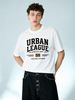 European Style Men's Short Sleeve T-Shirt, Varsity URBAN LEAGUE 09 Print, Casual Round Neck Streetwear Tee_viptrois.com