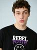 Rebel Youth Drip Smiley Graphic Cotton T-Shirt Men's Streetwear Casual Tee_viptrois.com