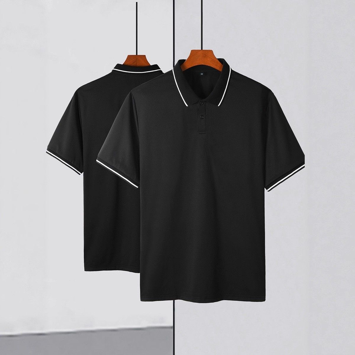 Men's Oversized Polo Shirt – Trendy Streetwear Short-Sleeve Top With Contrast Trim_viptrois.com