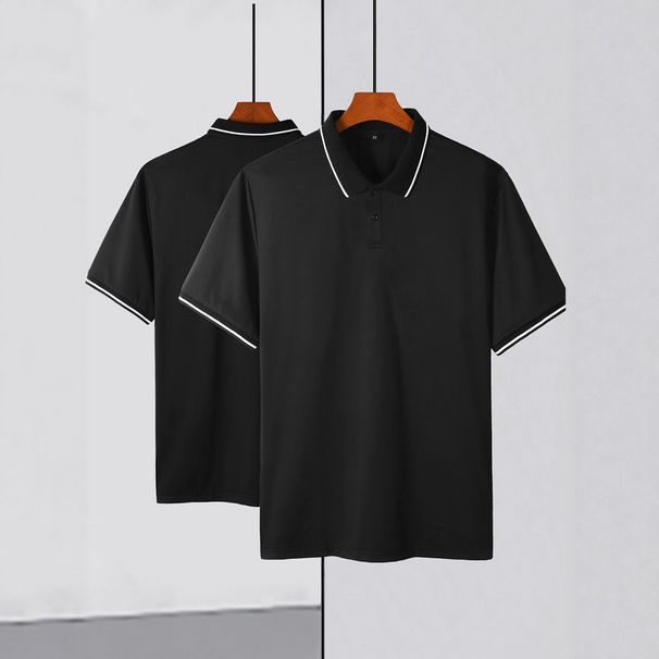 Men's Oversized Polo Shirt – Trendy Streetwear Short-Sleeve Top With Contrast Trim_viptrois.com