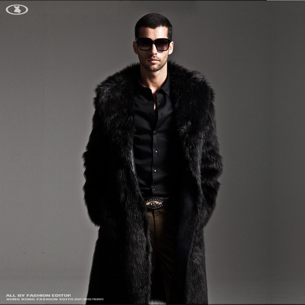 Men's Clothing Men's Fur Coat Long Suit Fur Jacket Fashionable Warm Fur Fur Windbreaker Spot_viptrois.com