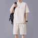 Men's Clothing Summer Leisure Sports Suit Large Size Ice Silk Cool Thin T Shirt Leisure Loose Trend Shorts_viptrois.com