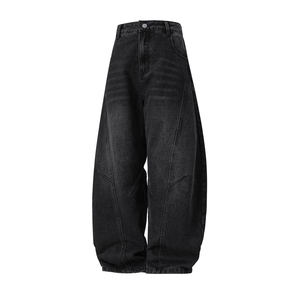 Split Structure Old Washed Jeans Men's Autumn New Retro Profile Scimitar Pants Loose Trendy Brand Long Pants_viptrois.com