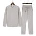 Men's Clothing Single Breasted Long Sleeved Suit Autumn And Winter Solid Color Loose Pullover Long Sleeved Trousers Suit Men_viptrois.com