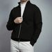 Men's Slim Fit Knit Cardigan Spring New Arrival Double Zipper Stand Collar Solid Color High End Comfortable Light Luxury Simple Outerwear_viptrois.com