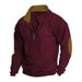 Pure 2025 Cross-Border Spring And Autumn European Size American Style Men's Outdoor Casual Embroidered Color Block Stand_viptrois.com