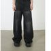 Men's Clothing Washed Jeans Men's Handsome Loose Washed Straight Wide Leg Mopping Pants_viptrois.com
