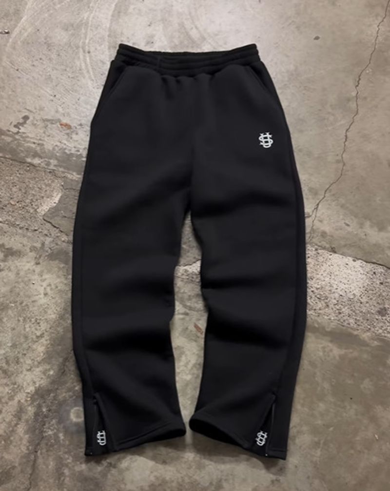 Men's Clothing Harajuku Stickerei Muster Baggy Hosen Retro Lose Jogginghose Frauen Jogger Frauen Hose Bein Reißverschluss Hip Hop Casual Crop Hosen_viptrois.com