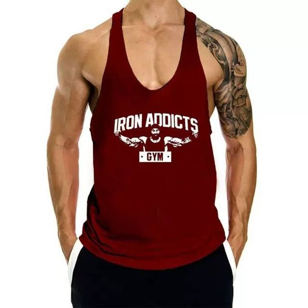 Summer Vest For Men, Loose-fitting Waistcoat, Basketball Trendy Sports Fitness Undershirt, I-shaped Sleeveless T-shirt_viptrois.com