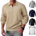 Men's Spring/Autumn 2025 New Men's Long-sleeved Top, Half-zipper Jacquard Lapel Loose Hoodie_viptrois.com