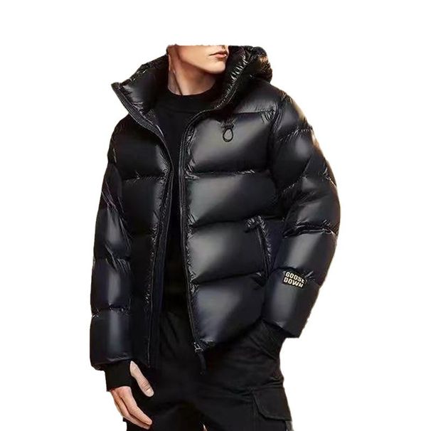 Premium Long Down Coat For Men & Women - 700FP White Goose Feather Parka With Detachable Hood & Waterproof Shell, Coldproof To -20℃ (Black/Gold)_viptrois.com