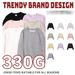Women's Heavyweight 330G Terry Cloth Sweatshirt, Korean Style Round Neck Long Sleeve, Soft & Comfortable Loose Fit For Autumn Winter_viptrois.com