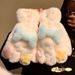Cartoon Star Small Bone Five Finger Gloves Women In Winter, Cute Plush, Thick Warm, Hanging Neck For Cycling, Windproof_viptrois.com
