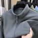 Men's Half-Zip Stand Collar Sweatshirt - Casual Pullover Jacket For Everyday Wear (Black, Khaki, Army Green, Dark Gray, Blue)_viptrois.com